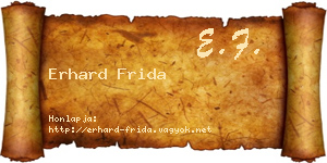 Erhard Frida névjegykártya